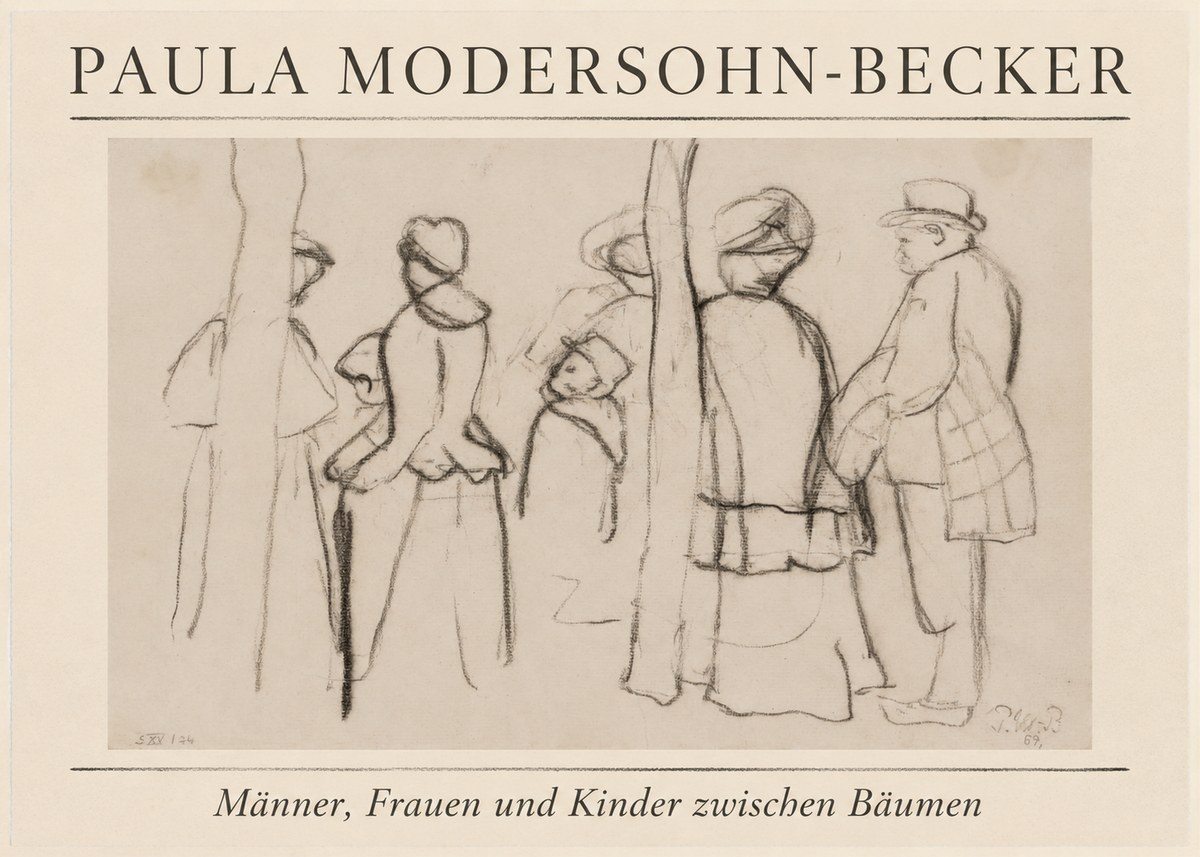 Paula Modersohn-Becker Männer, Frauen Und Kinder Zwischen Bäumen No1 - Poster