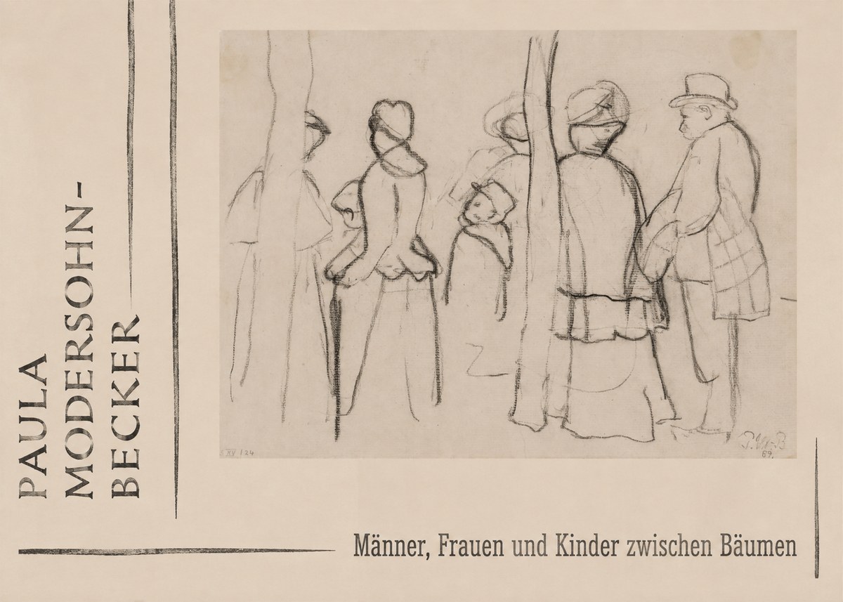 Paula Modersohn-Becker Männer, Frauen Und Kinder Zwischen Bäumen No2 - Poster