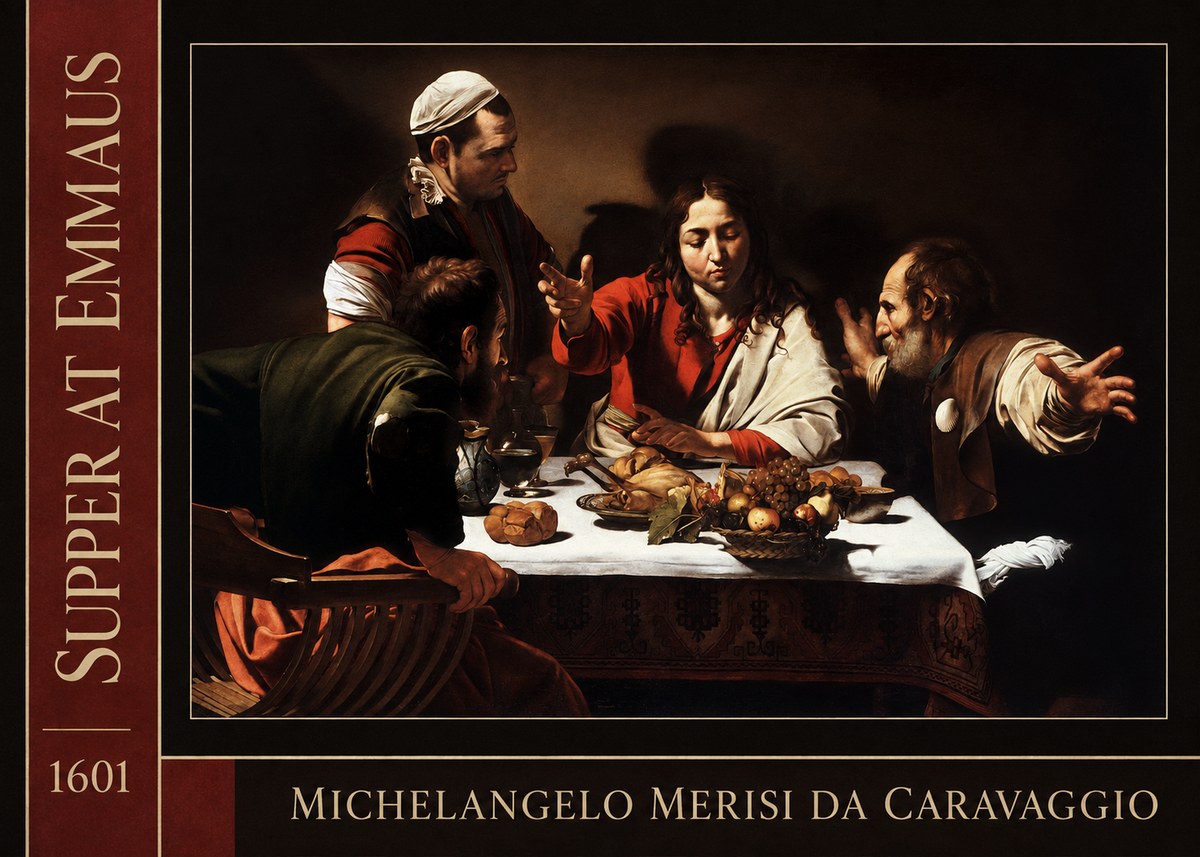 Michelangelo Merisi da Caravaggio Supper at Emmaus No2 - Poster