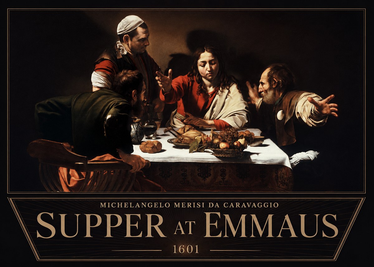 Michelangelo Merisi da Caravaggio Supper at Emmaus No6 - Poster