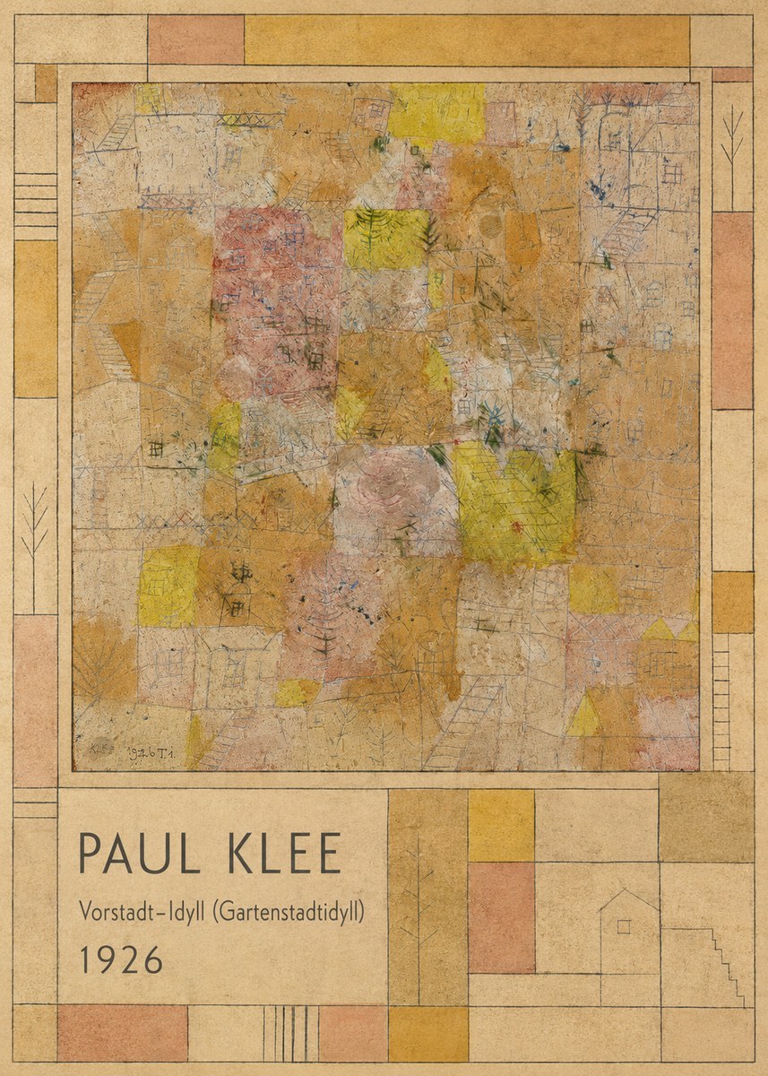 Paul Klee Vorstadt-idyll (Gartenstadtidyll) No4 - Poster