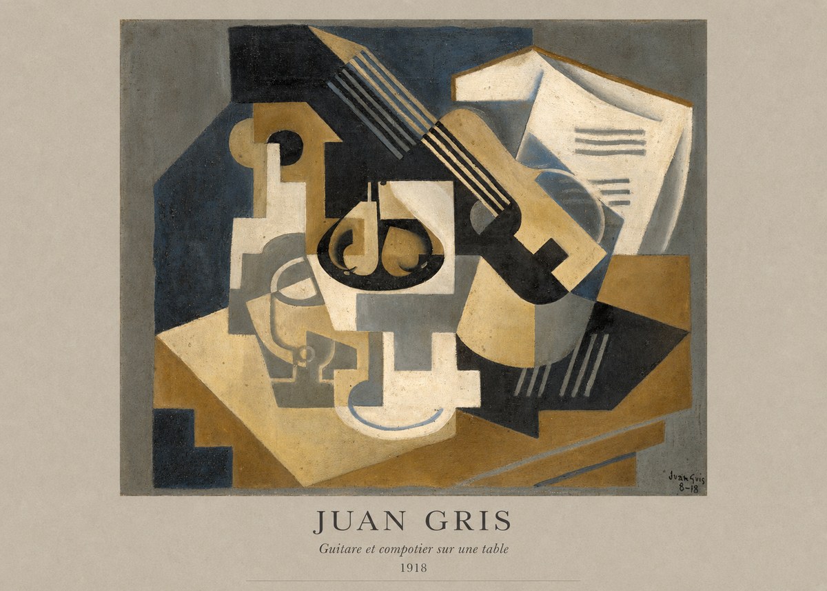 Juan Gris Guitare Et Compotier Sur Une Table No4 - Poster