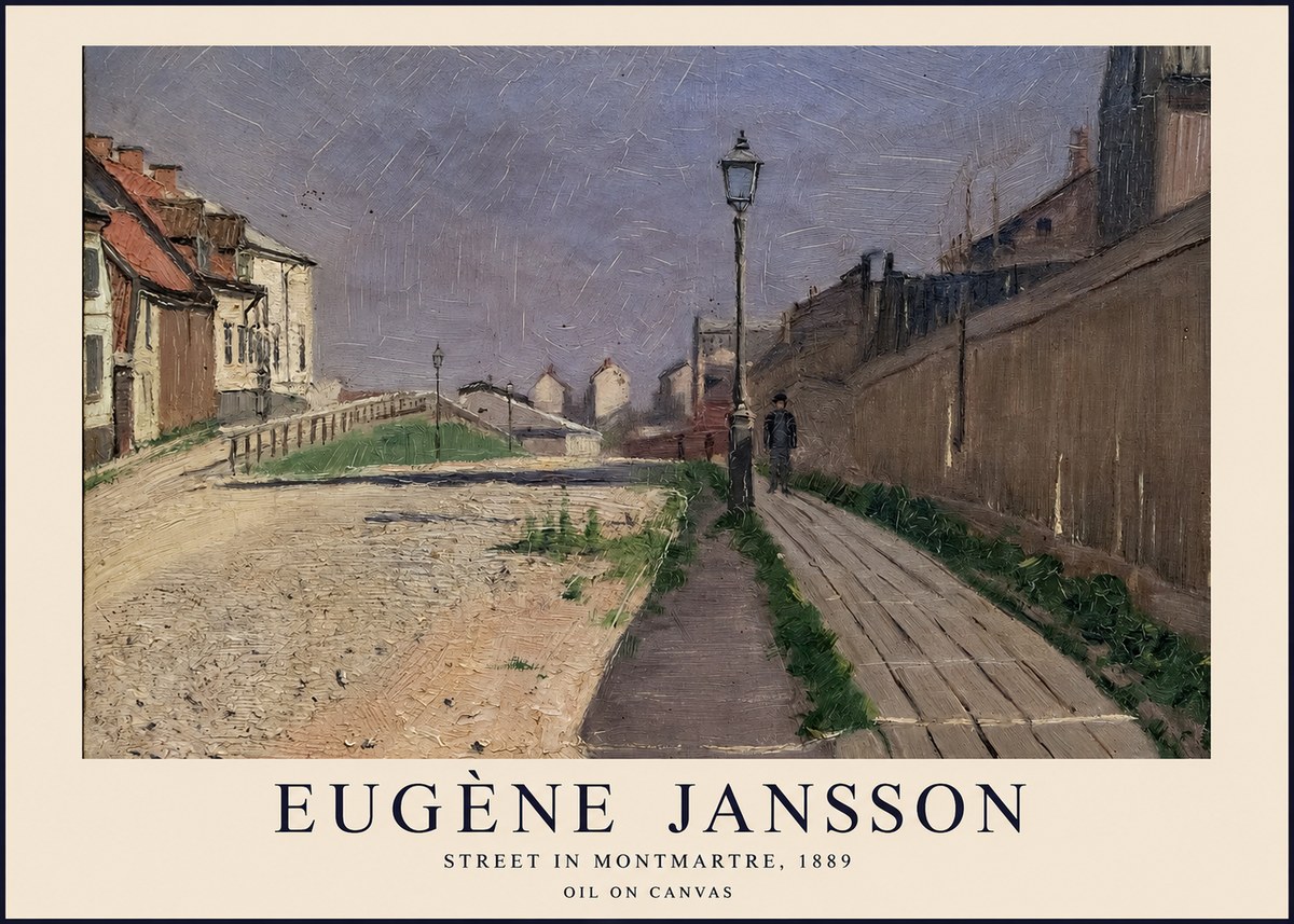 Eugène Jansson Street in Montmartre, 1889 No1 - Poster