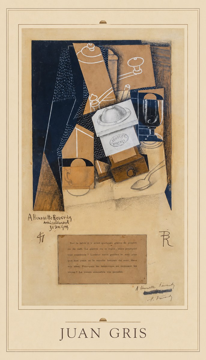 Juan Gris Still Life with Coffee Grinder I No3 - Poster