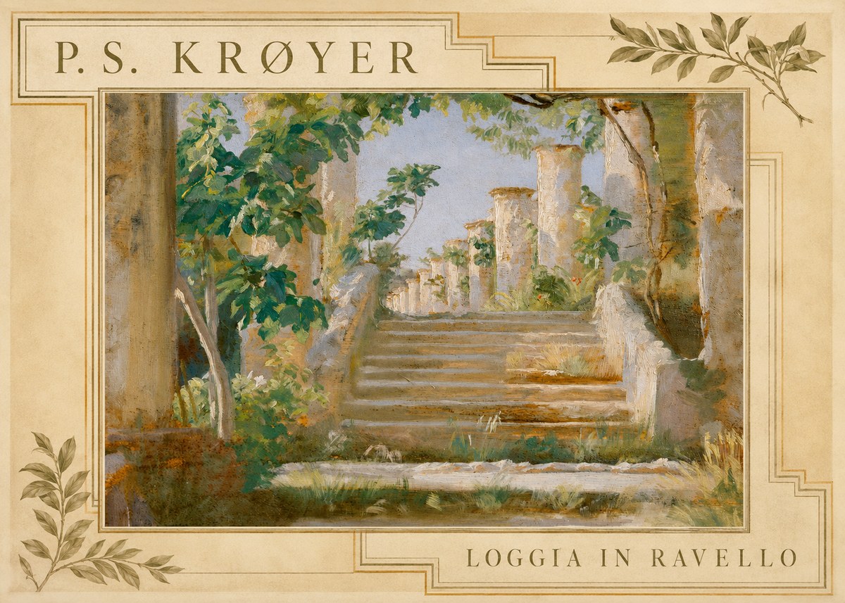 P.S. Krøyer Loggia in Ravello No3 - Poster