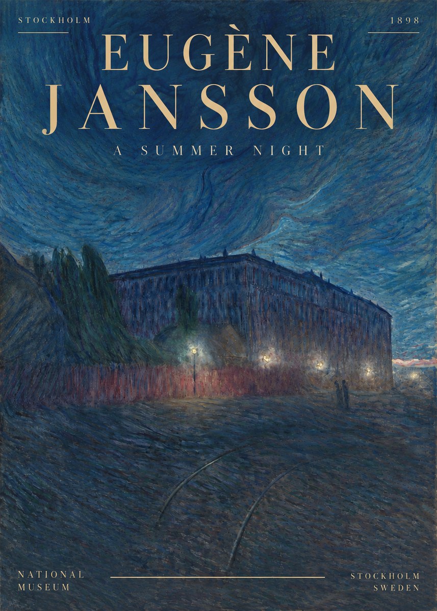 Eugène Jansson Night Effect No5 - Poster