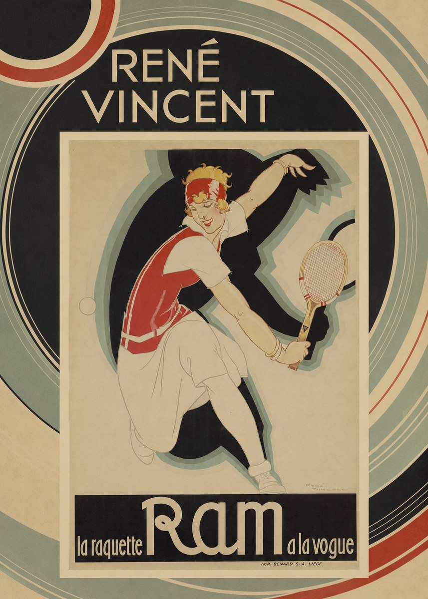 René Vincent Ram La Raquette À La Vogue No5 - Poster