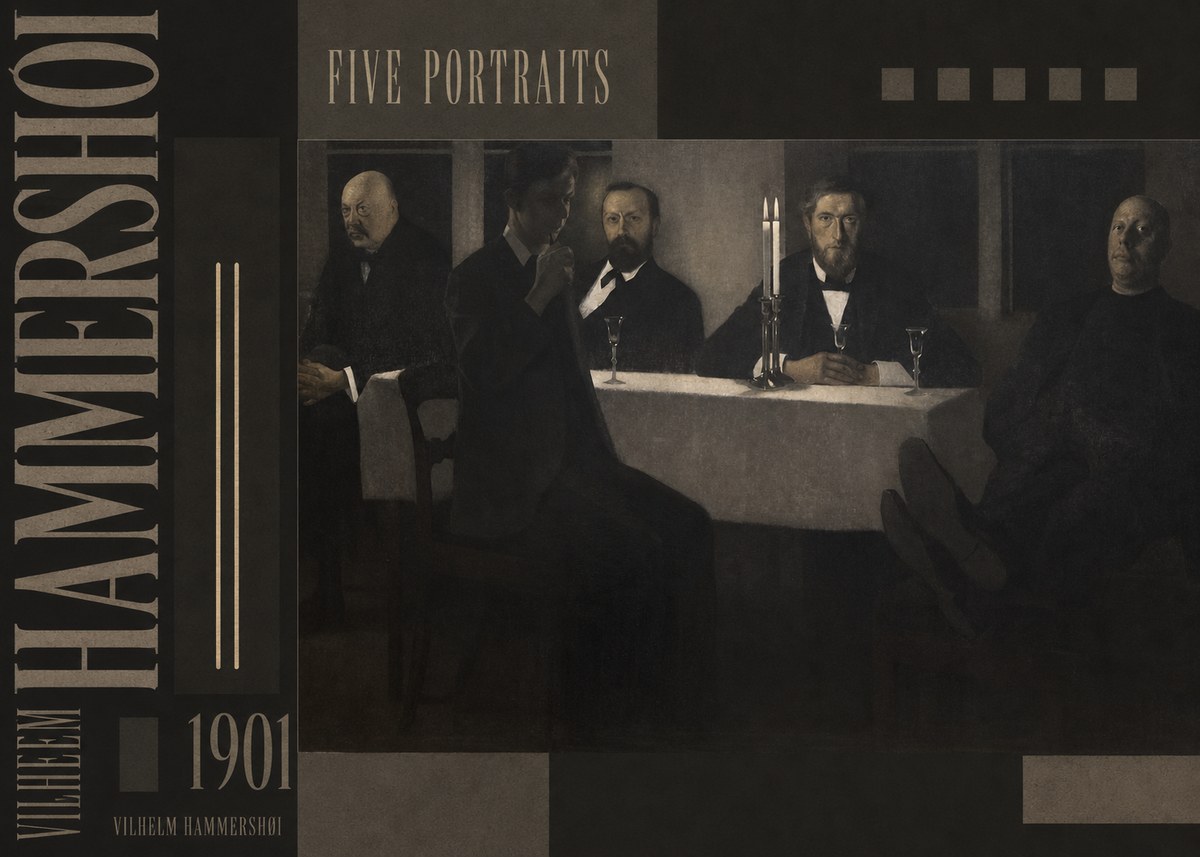 Vilhelm Hammershøi Five Portraits I No5 - Poster