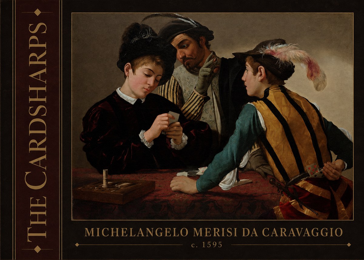 Michelangelo Merisi da Caravaggio The Cardsharps I No2 - Poster