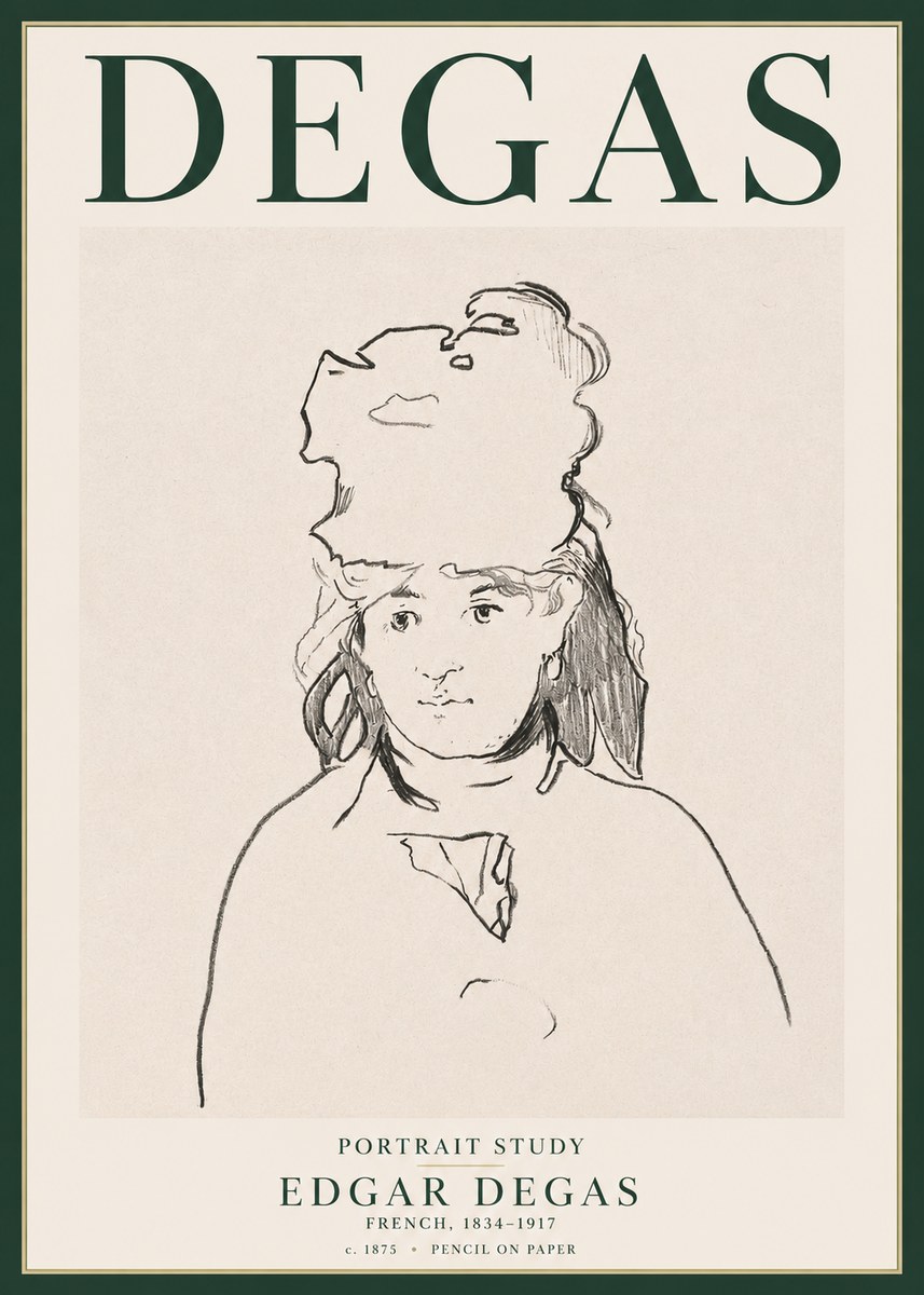 Edgar Degas Portrait Study No3 - Poster