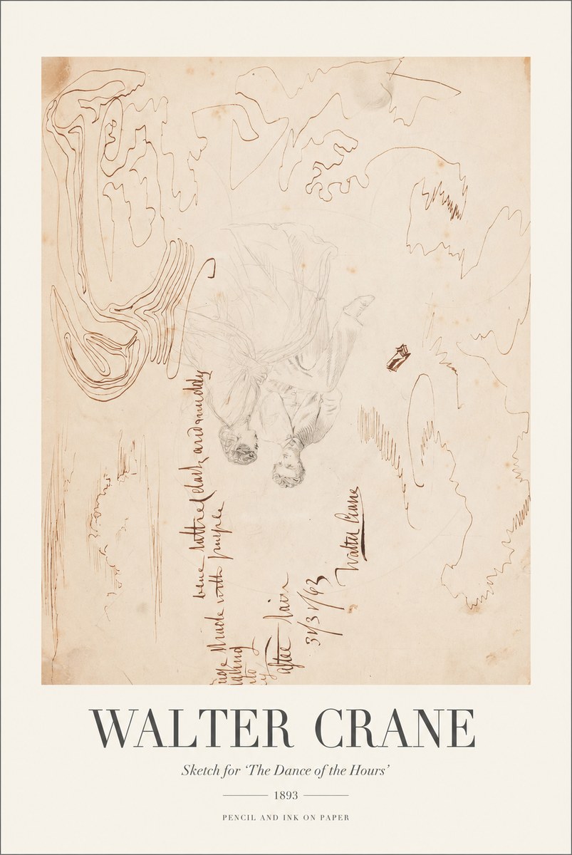 Walter Crane Sketch for 'the Dance of the Hours' No1 - Poster
