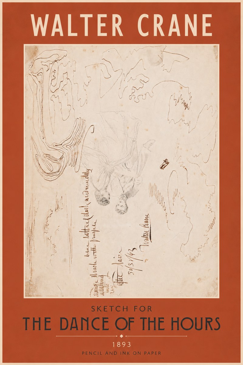 Walter Crane Sketch for 'the Dance of the Hours' No5 - Poster