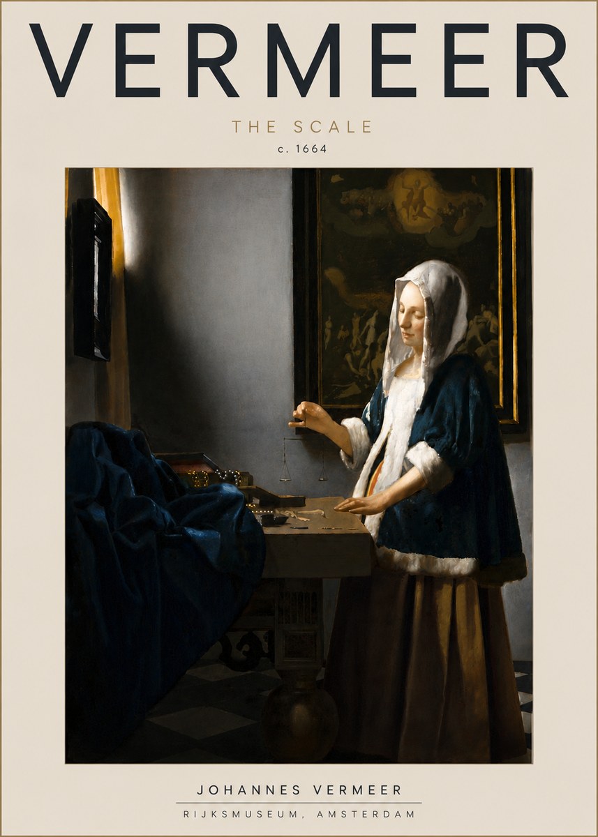 Vermeer The Scale No5 - Poster