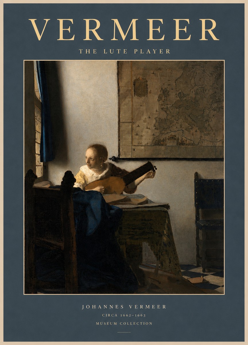 Vermeer The Lute Player No2 - Poster