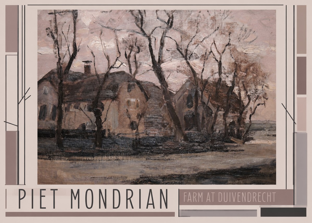 Piet Mondrian Farm at Duivendrecht No1 - Poster