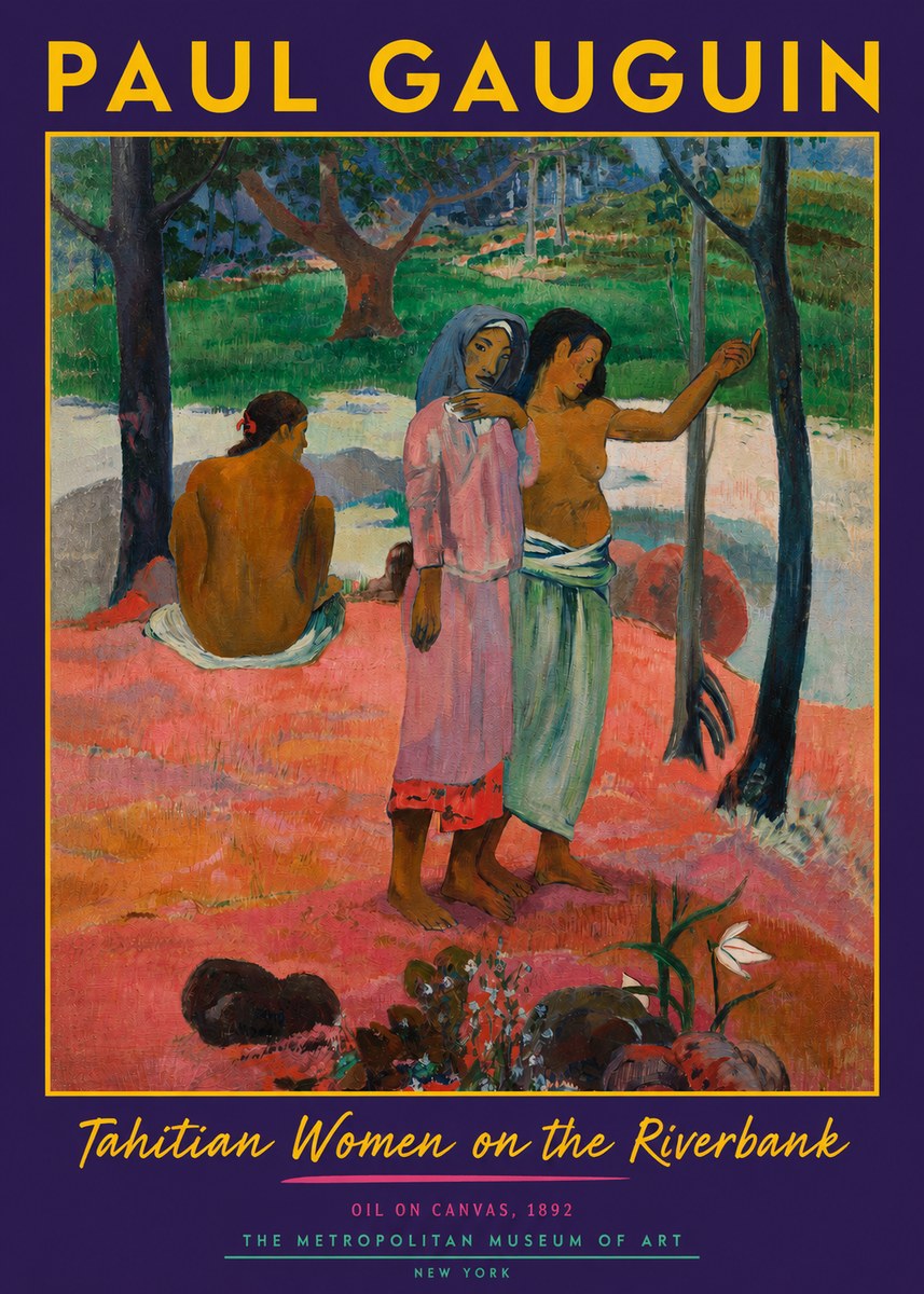 Paul Gauguin Tahitian Women on the Riverbank No2 - Poster