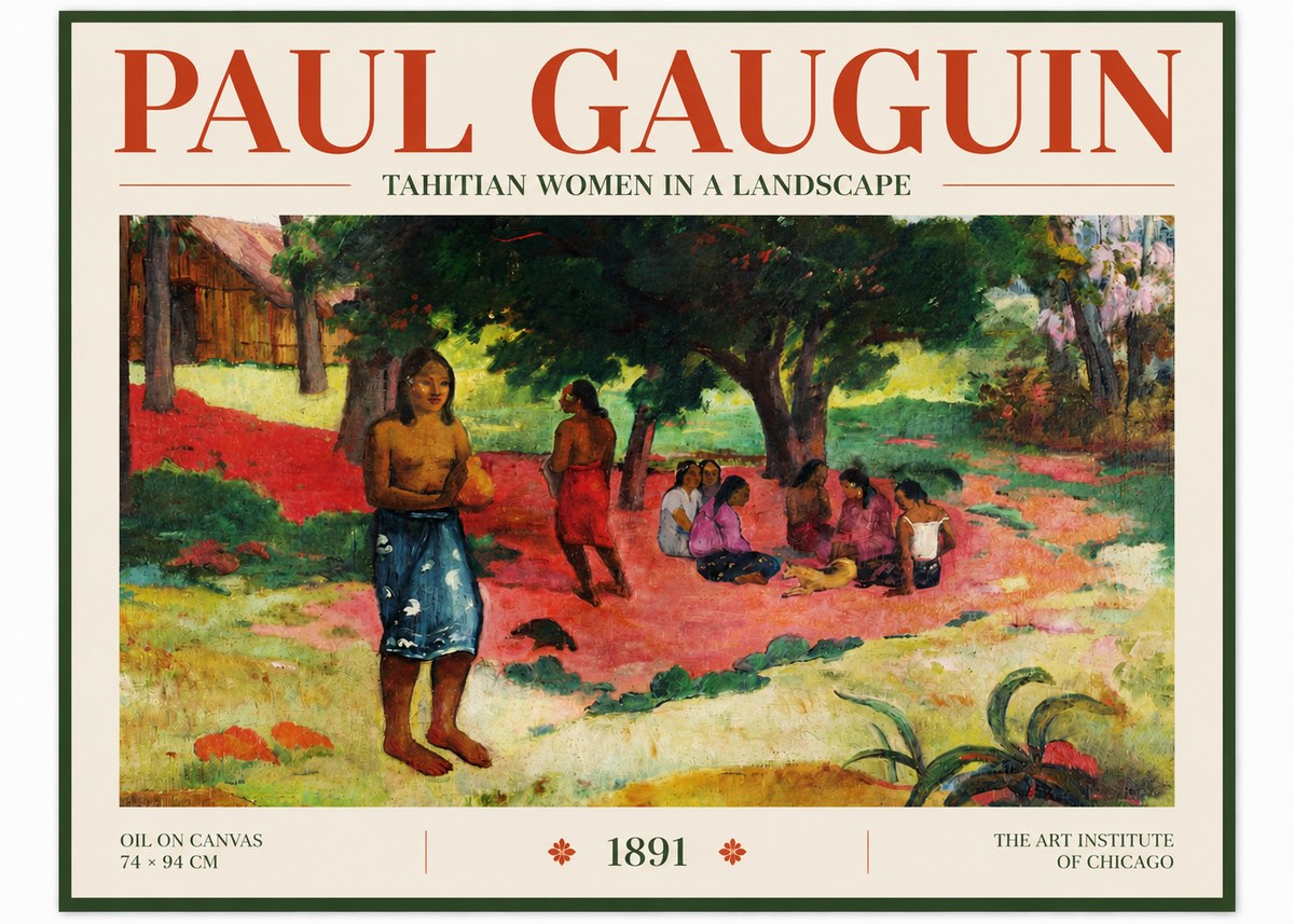 Paul Gauguin Tahitian Women on the Road No5 - Poster