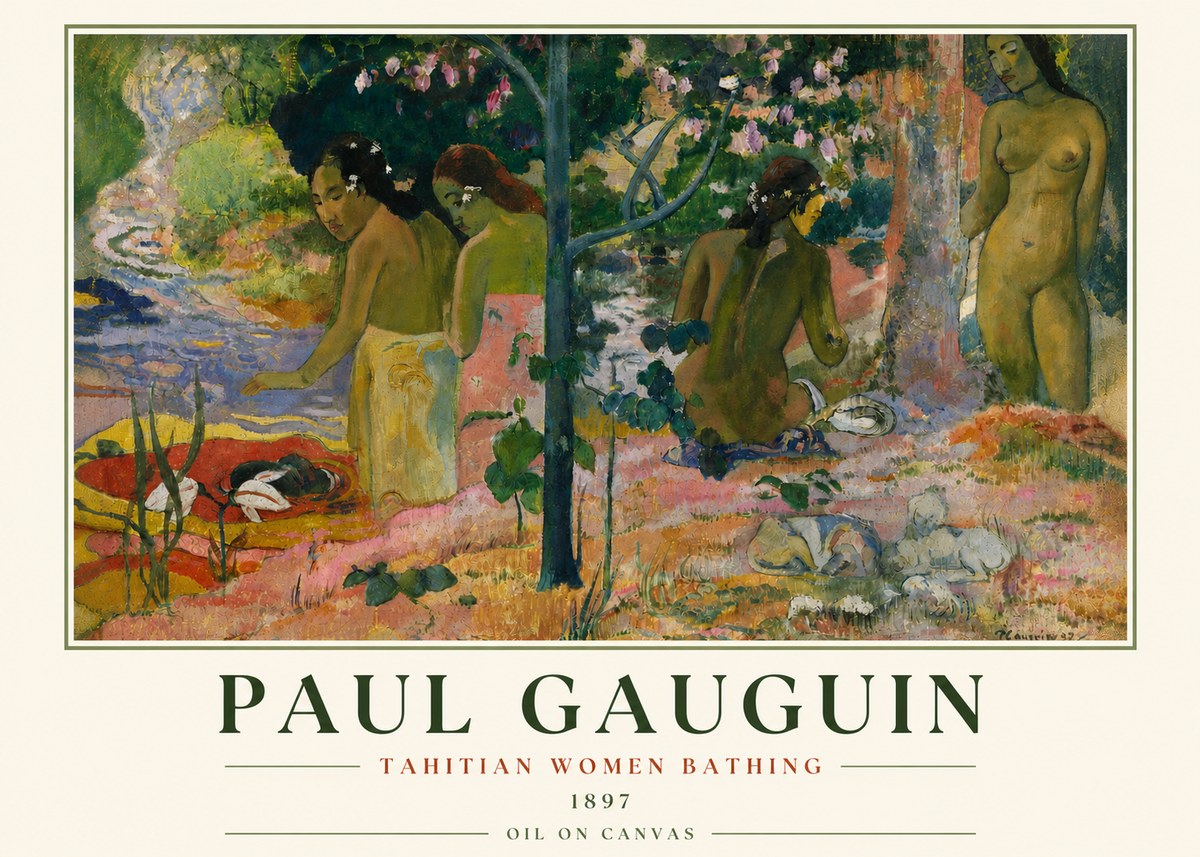 Paul Gauguin Tahitian Women Bathing No3 - Poster