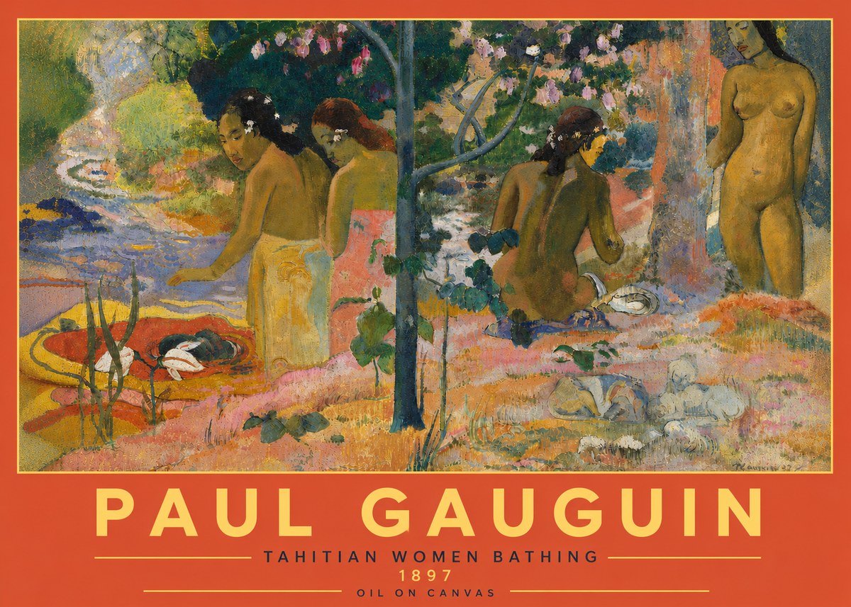 Paul Gauguin Tahitian Women Bathing No4 - Poster