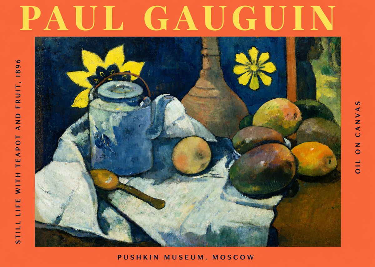 Paul Gauguin Still Life with Teapot and Fruit, 1896 No2 - Poster