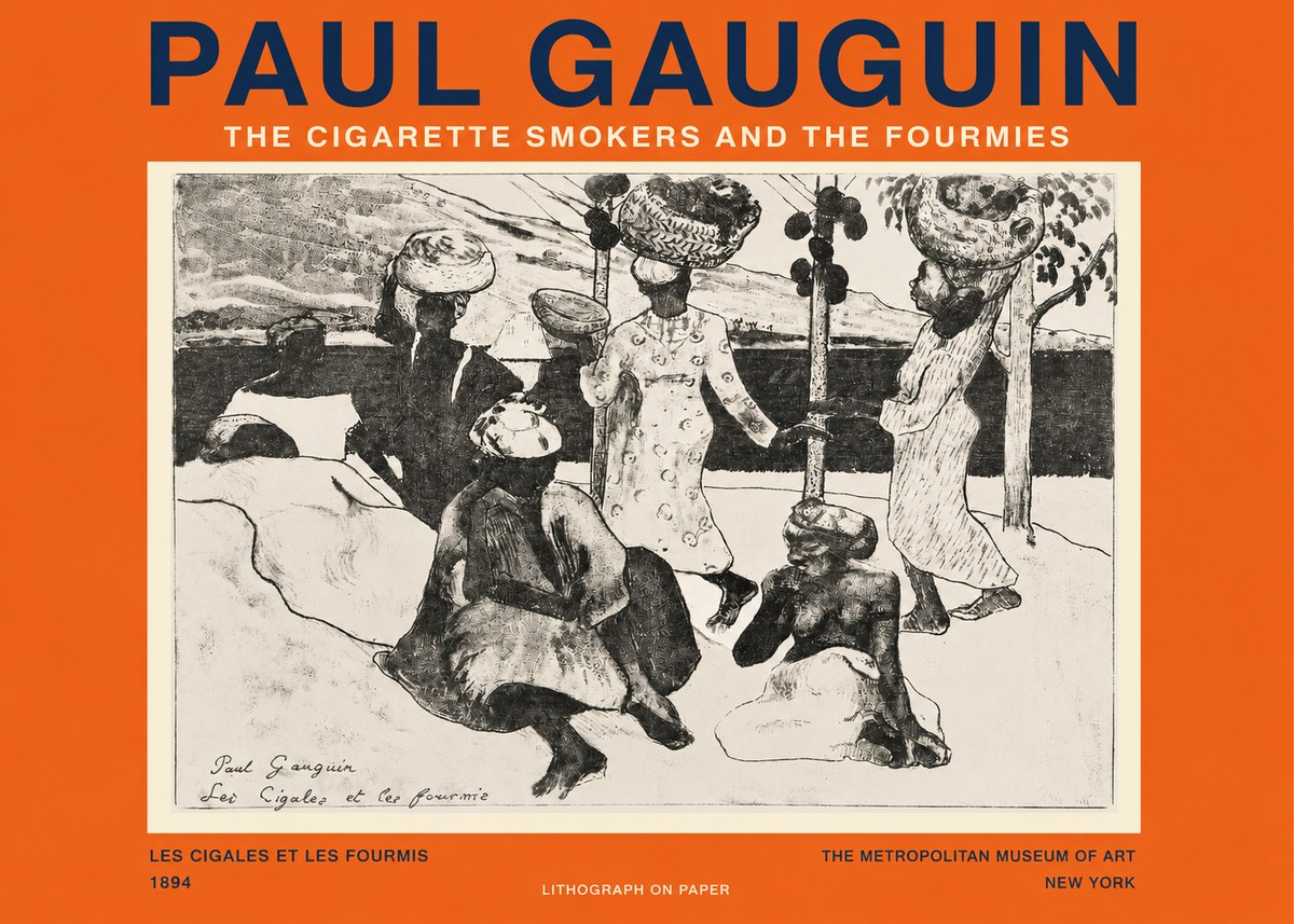 Paul Gauguin The Cigarette Smokers and the Fourmies No2 - Poster