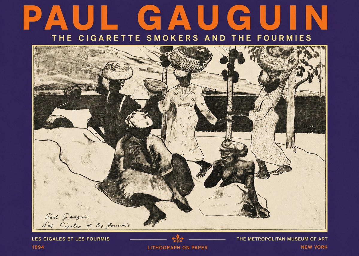 Paul Gauguin The Cigarette Smokers and the Fourmies No5 - Poster