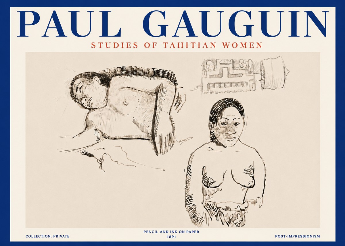 Paul Gauguin Studies of Tahitian Women No4 - Poster