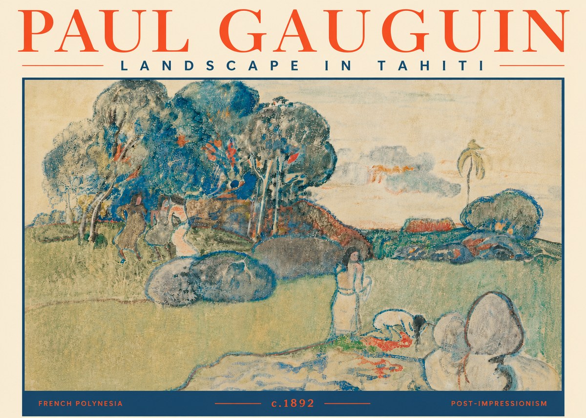 Paul Gauguin Landscape in Tahiti I No5 - Poster