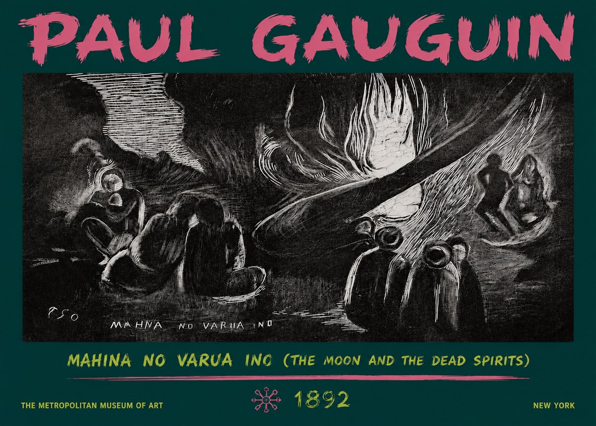 Paul Gauguin Mahina No Varua Ino (the Moon and the Dead Spirits) No3 - Poster