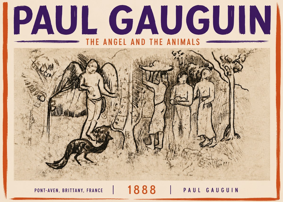 Paul Gauguin The Angel and the Animals No5 - Poster