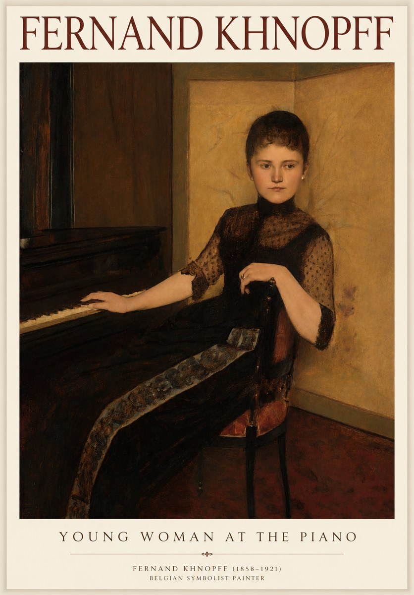 Fernand Khnopff The Piano, 1889 No4 - Poster