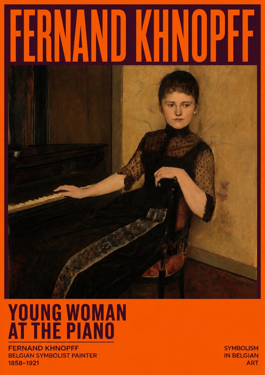 Fernand Khnopff The Piano, 1889 No5 - Poster