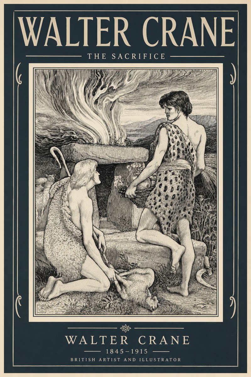 Walter Crane The Sacrifice No6 - Poster