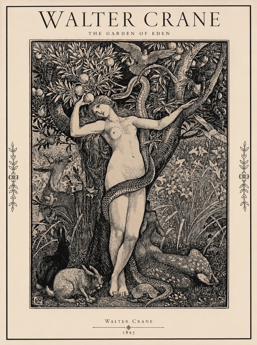 Walter Crane The Garden of Eden No1 - Poster