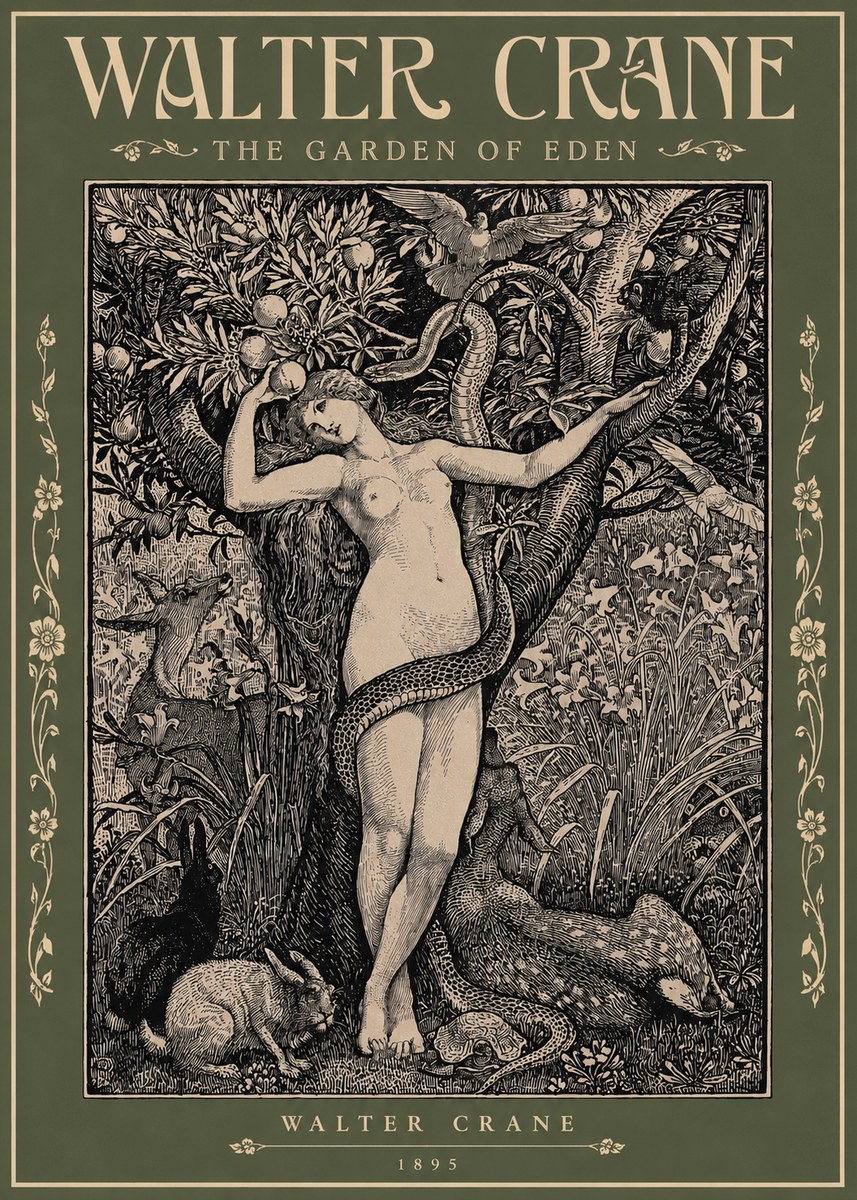 Walter Crane The Garden of Eden No2 - Poster