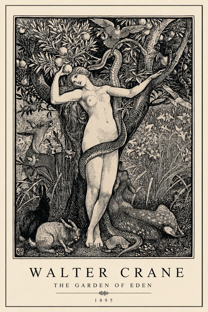 Walter Crane The Garden of Eden No3 - Poster