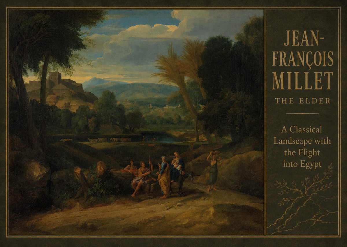 Jean-François Millet A Classical Landscape with the Flight into Egypt No2 - Poster