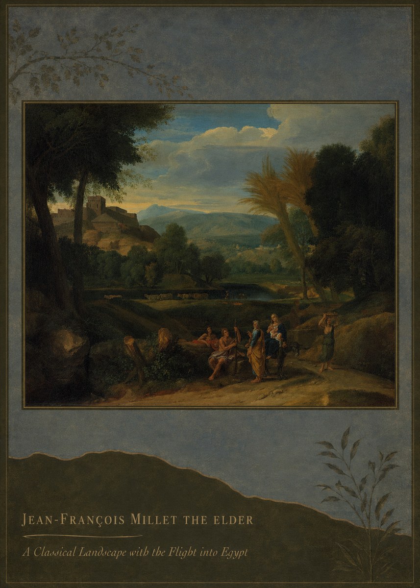 Jean-François Millet A Classical Landscape with the Flight into Egypt No3 - Poster