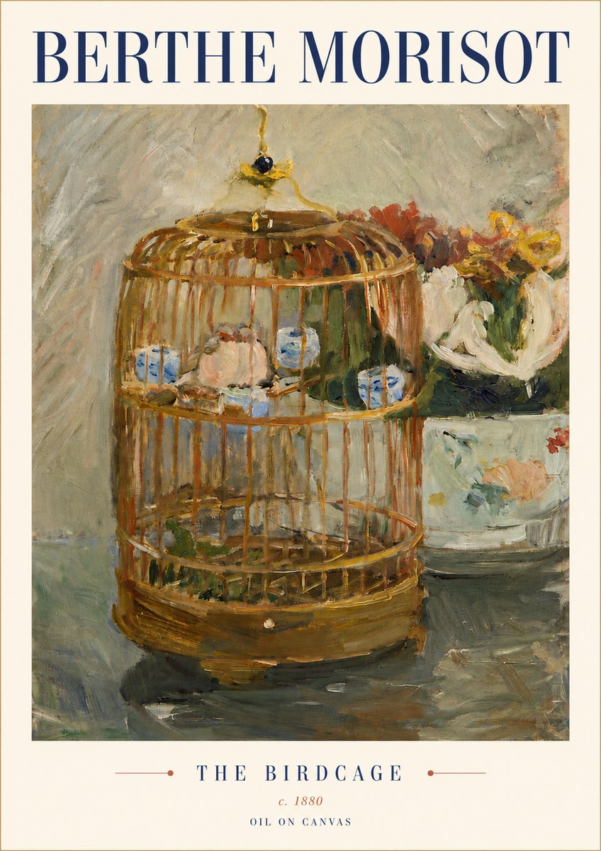 Berthe Morisot The Birdcage I No3 - Poster