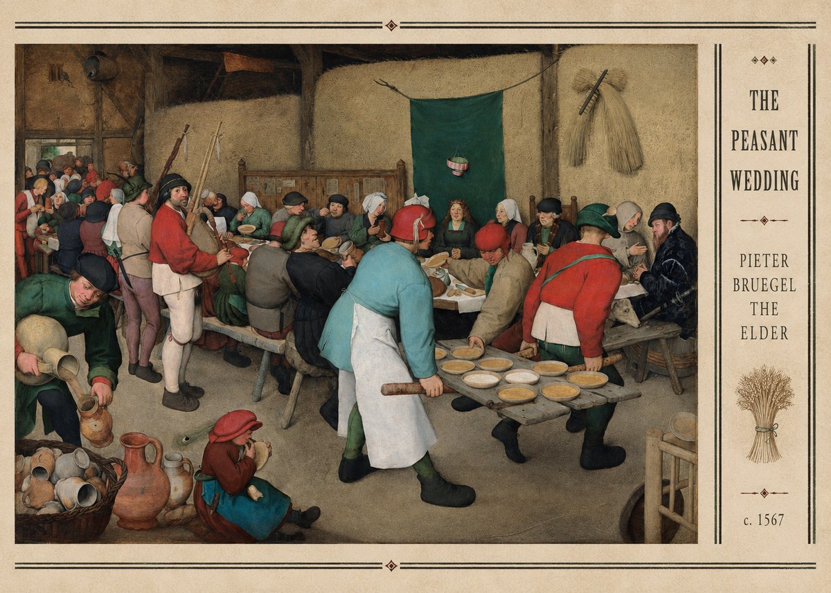 Pieter Bruegel The Peasant Wedding II No3 - Poster