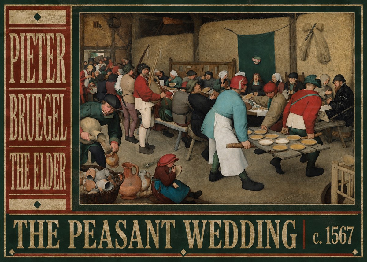 Pieter Bruegel The Peasant Wedding II No6 - Poster
