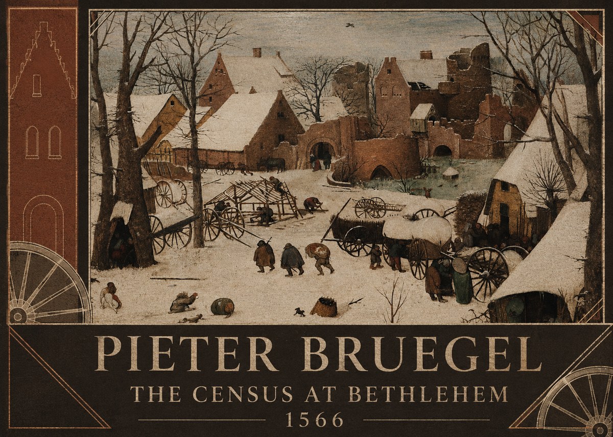 Pieter Bruegel The Census at Bethlehem I No4 - Poster