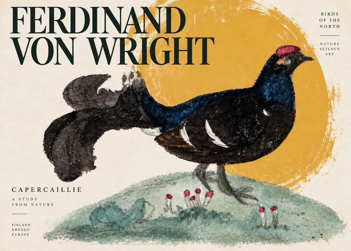 Ferdinand von Wright Western Capercaillie - Watercolor Study No4 - Poster