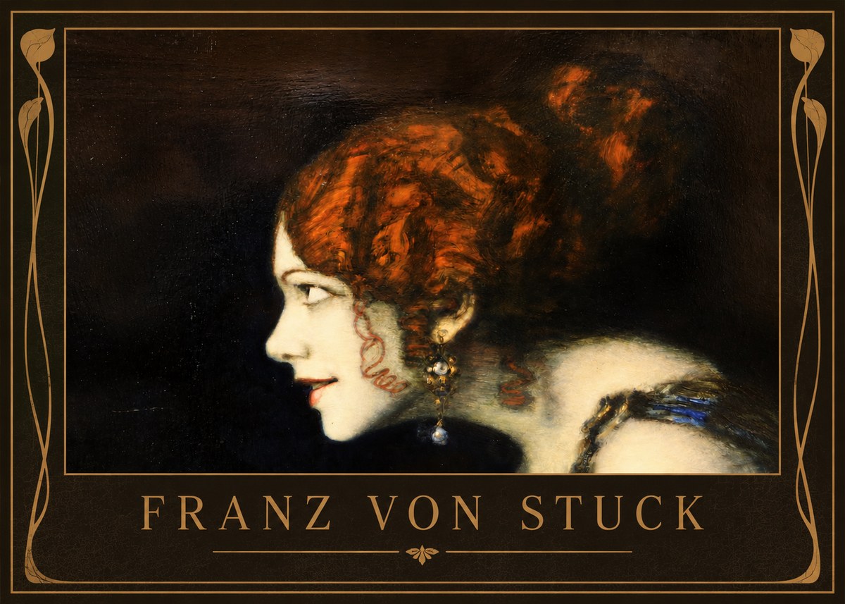 Franz von Stuck Head of a Woman No2 - Poster