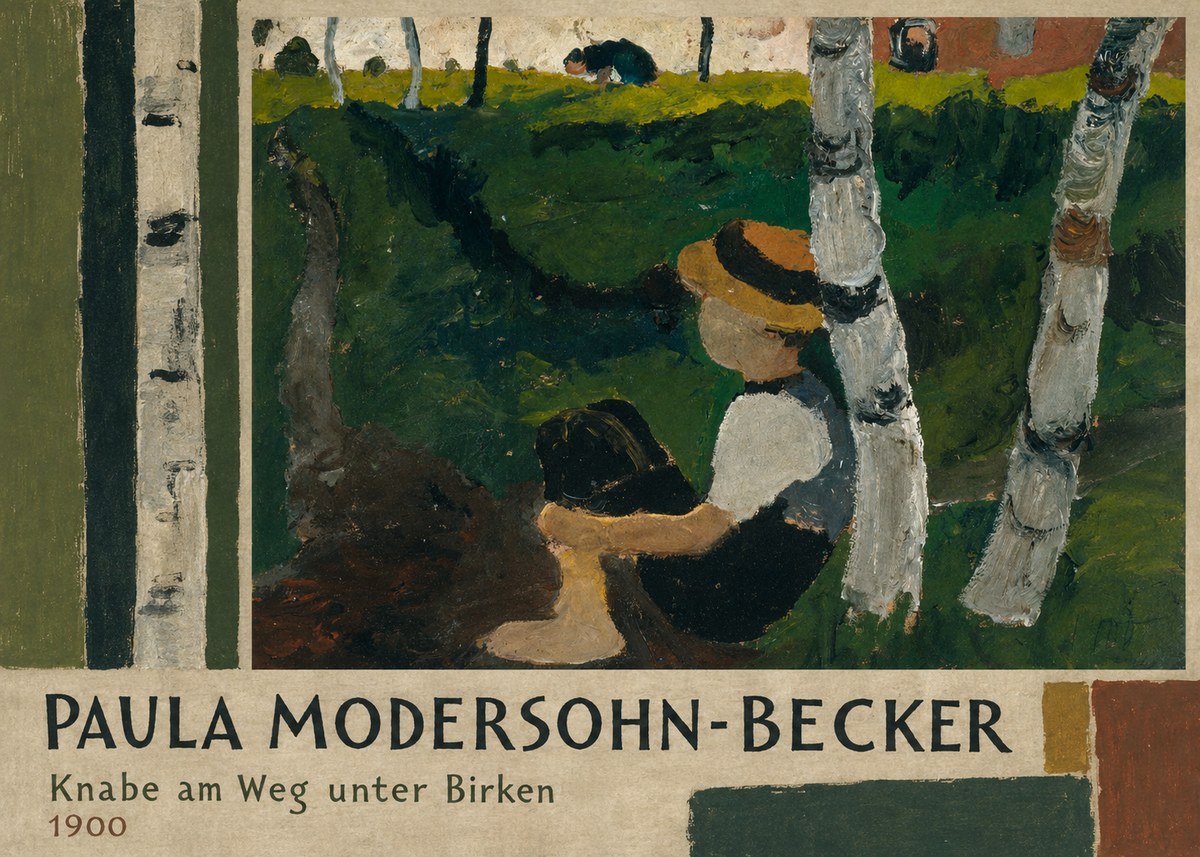 Paula Modersohn-Becker Knabe Am Weg Unter Birken No2 - Poster