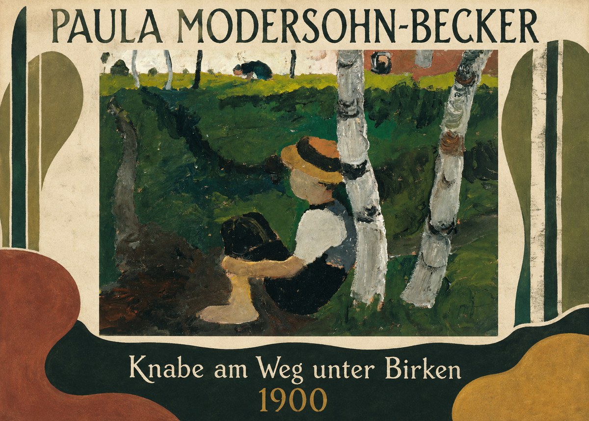 Paula Modersohn-Becker Knabe Am Weg Unter Birken No5 - Poster