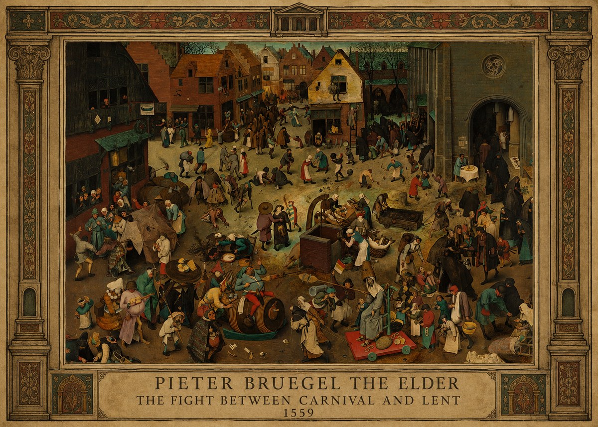 Pieter Bruegel The Fight Between Carnival and Lent II No1 - Poster