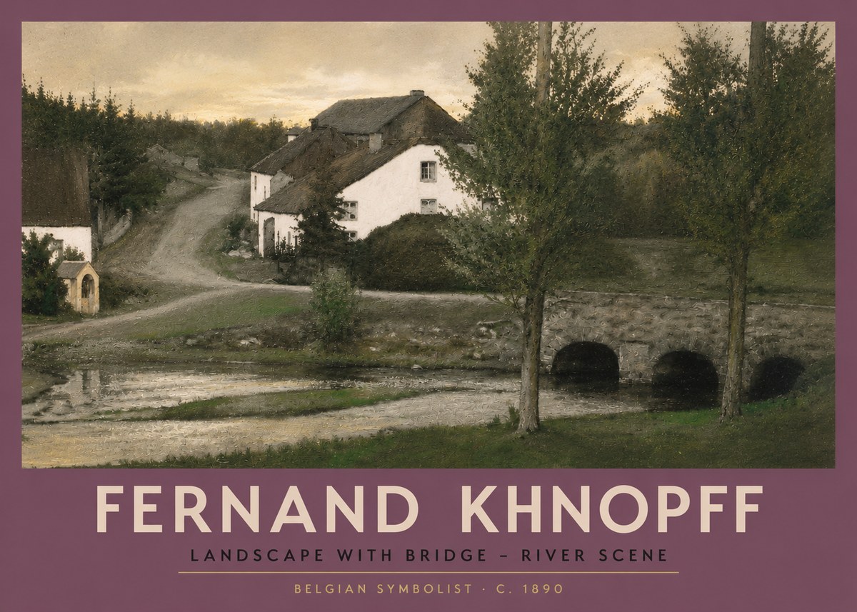 Fernand Khnopff Bridge at Froidmont No6 - Poster