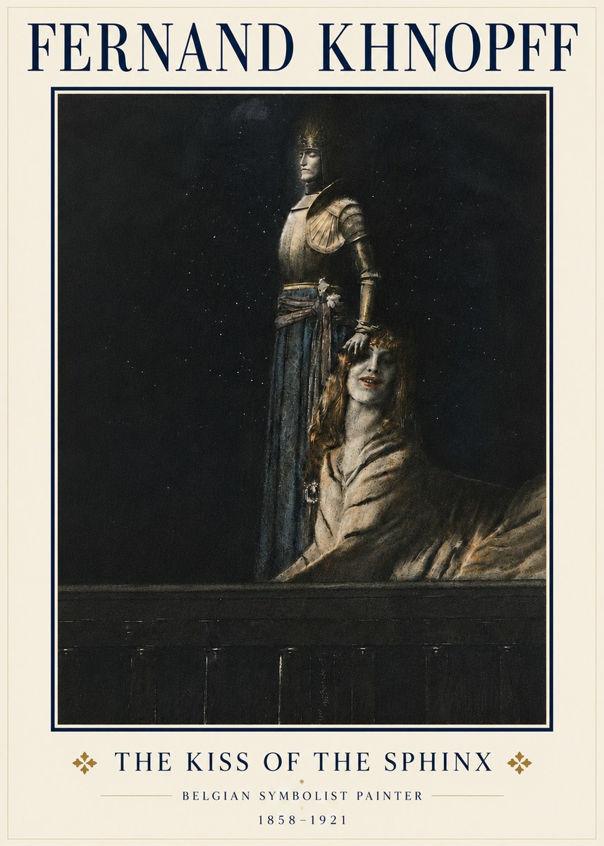 Fernand Khnopff The Kiss of the Sphinx No5 - Poster