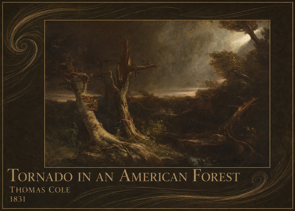 Thomas Cole Tornado in an American Forest No2 - Poster